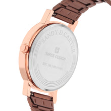 Sandy D Carter Metal Copper Analogue Round Watches for Women_SDC24-83-RG-BK
