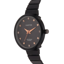Sandy D Carter Metal Black Analogue Round Watches for Women_SDC24-68-BK