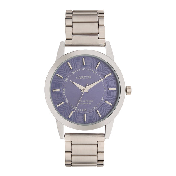 Sandy D Carter Metal Blue Analogue Round Watches for Men_SDC24-100-BL