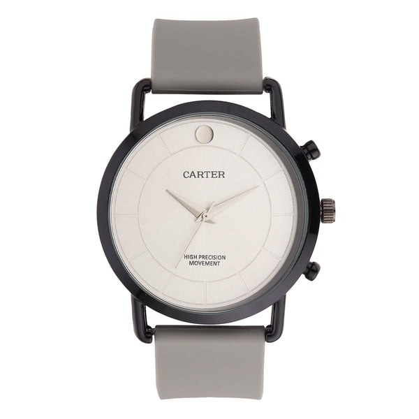 Sandy D Carter Silicon Grey Analogue Round Watches for Men_SDC24-96-GRY