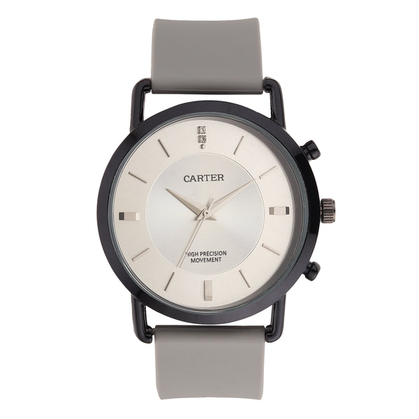 Sandy D Carter Silicon Grey Analogue Round Watches for Men_SDC24-92-GRY