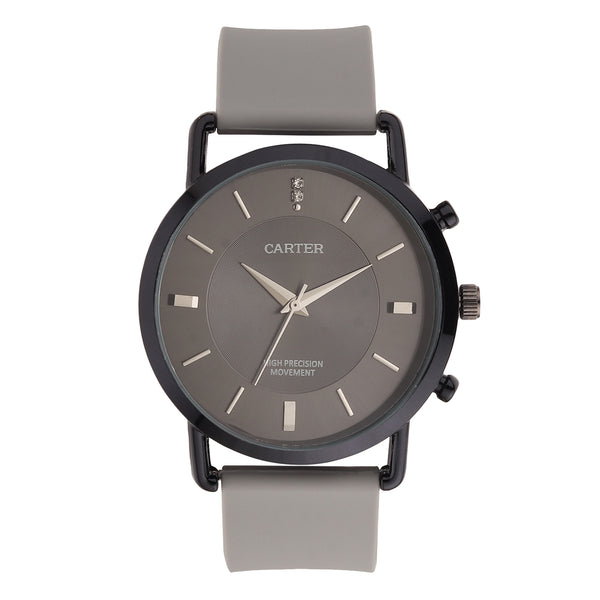 Sandy D Carter Silicon Grey Analogue Round Watches for Men_SDC24-90-GRY