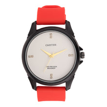 Sandy D Carter Silicon Red Analogue Round Watches for Men_SDC24-89-RD