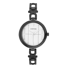 Sandy D Carter Metal White Analogue Round Watches for Women_SDC24-18-WH
