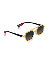 Celebrity Black Plastic and Metal Frame With Black UV Protected Lens Browline Sunglasses for Unisex_2218-BK