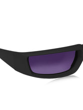 Celebrity Black Plastic Frame With Purple UV Protected Lens Sports Sunglasses for Men & Women_5913-BK2