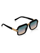 Celebrity Black Polycarbonate Frame With Grey UV Protected Lens Browline Sunglasses for Unisex_LH131-BK