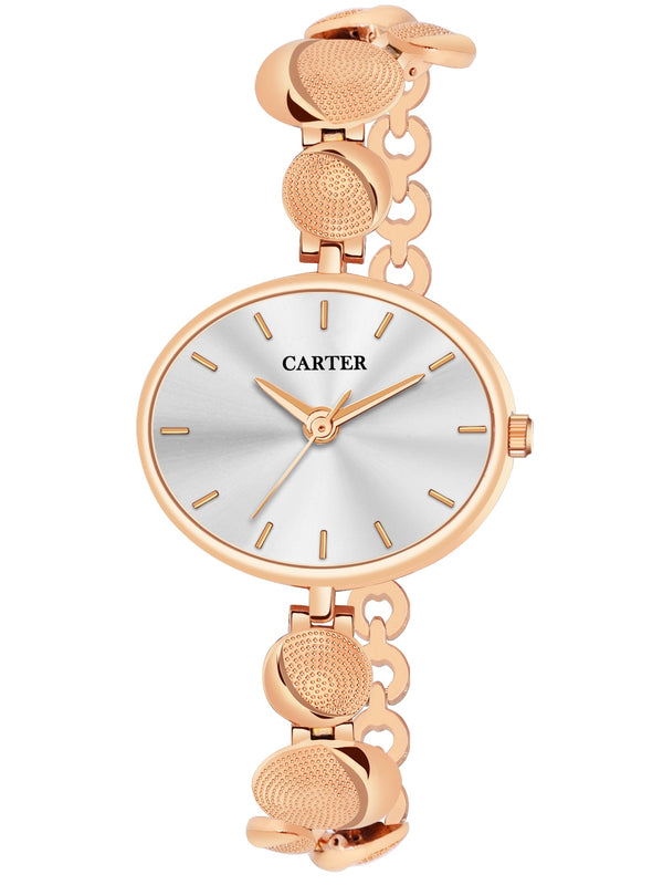 Sandy D Carter Metal Silver Analogue Round Watches for Women_Sandy D Carter-207-SL