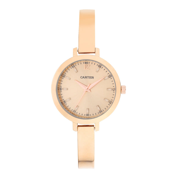 Sandy D Carter Metal Rose Gold Analogue Round Watches for Women_SDC24-20-RG