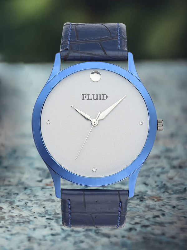 FLUID Blue Leather Strap Watches For Men FL23-787G-GRY01