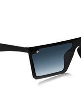 Celebrity Black Rectangular Plastic Sunglasses For Women CLSN25-6087-04