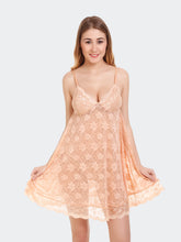 Fleurt Gold Power Net Baby Doll Dress for Women HOBF-long round-GD