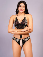 Fleurt Black Lycra Forbes Lingerie Set - One Size (Free Size) For Women Fleurt-Set-LTD-BK-TG
