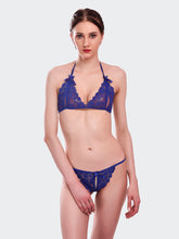 Fleurt Royal Blue Lycra Net Bikni Set I Lingerie Set - One Size (Free Size) For Women Fleurt-Set-206-R.BL