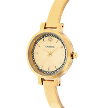 Sandy D Carter Metal Gold Analogue Round Watches for Women_SDC24-22-GD