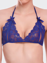 Fleurt Royal Blue Lycra Net Bikni Set I Lingerie Set - One Size (Free Size) For Women Fleurt-Set-206-R.BL