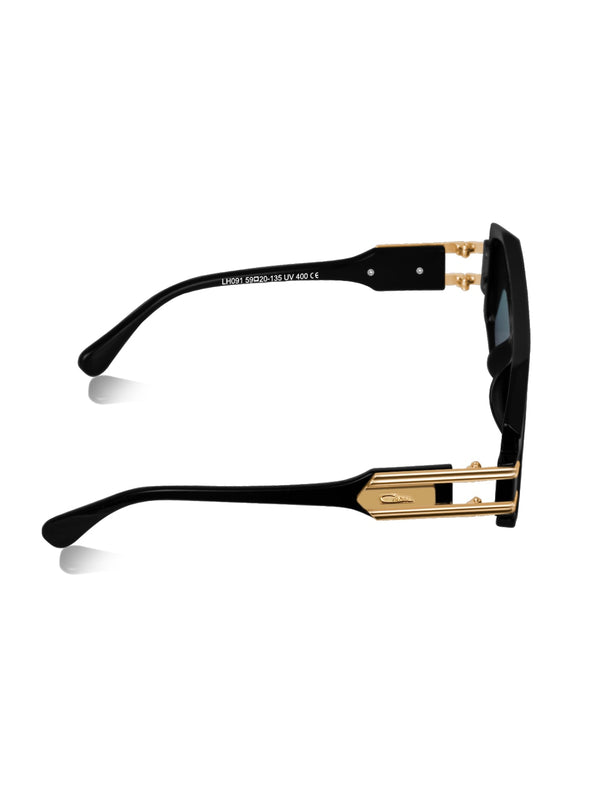 Celebrity Black Polycarbonate Frame With Black UV Protected Lens Browline Sunglasses for Unisex_LH091-BK