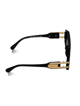 Celebrity Black Polycarbonate Frame With Black UV Protected Lens Browline Sunglasses for Unisex_LH091-BK