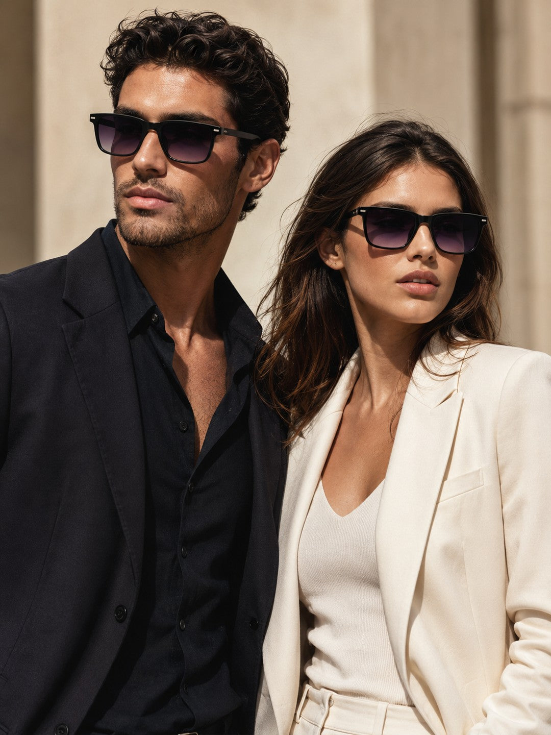 Edge Collection Black Square One Size Plastic Adults-Unisex UV Sunglasses-ED188BK