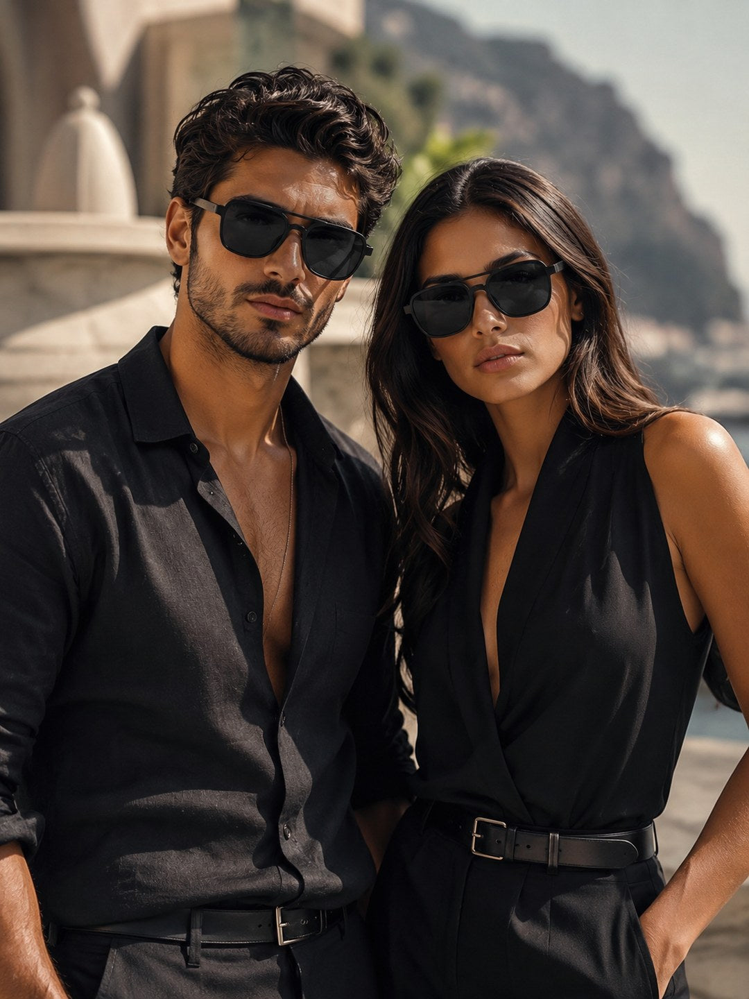 Edge Collection Black Aviator One Size Plastic Adults-Unisex UV Sunglasses-ED195BK