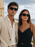 Edge Collection Black Oval One Size Plastic Adults-Unisex UV Sunglasses-ED201BK