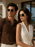 Elite Collection Black Round One Size Metal Adult-Unisex UV Sunglasses-EC300BK