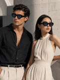 Prime Black Cate-eye One Size Plastic UV Sunglasses-OL128BK