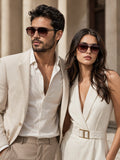 Edge Collection Brown Aviator One Size Plastic Adults-Unisex UV Sunglasses-ED182BK