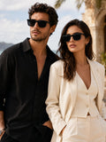 Edge Collection Black Square One Size Plastic Adults-Unisex UV Sunglasses-ED184BK