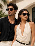 Edge Collection Black Shield One Size Plastic Adults-Unisex UV Sunglasses-ED186BK