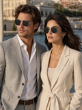 Elite Collection Black  Geometric One Size Metal Adult-Unisex UV Sunglasses-EC306BK