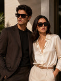 Edge Collection Black Shield One Size Plastic Adults-Unisex UV Sunglasses-ED181BK