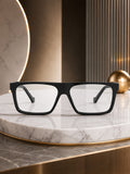 Edge Collection Clear Rectangular One Size Plastic Adults-Unisex UV Sunglasses-ED200CL