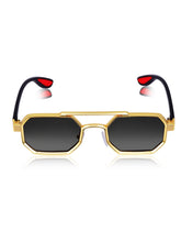 Celebrity Black Plastic and Metal Frame With Black UV Protected Lens Browline Sunglasses for Unisex_2218-BK