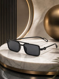 Edge Collection Black Rectangular One Size Plastic Adults-Unisex UV Sunglasses-ED178BK
