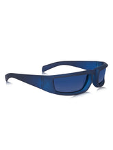 Celebrity Full Rim Blue Plastic Frame With Blue UV Protected Lens Sports Sunglasses for Men & Women_5913-BL