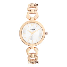 Sandy D Carter Metal White Analogue Round Watches for Women_SDC24-24-WH
