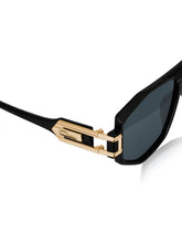 Celebrity Black Polycarbonate Frame With Black UV Protected Lens Browline Sunglasses for Unisex_LH091-BK