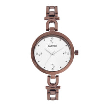 Sandy D Carter Metal White Analogue Round Watches for Women_SDC24-17-WH
