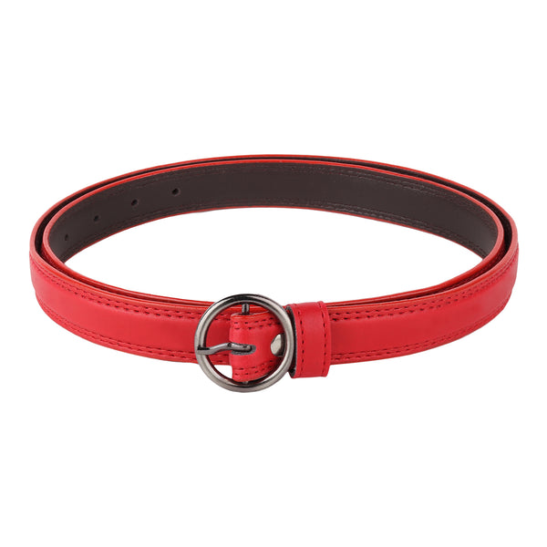 Sandy D Carter Women Red Synthetic Leather Waist Belt for Jeans & Formal Paint SDC-21-506-RD