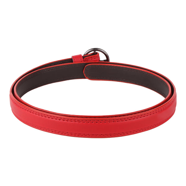 Sandy D Carter Women Red Synthetic Leather Waist Belt for Jeans & Formal Paint SDC-21-506-RD