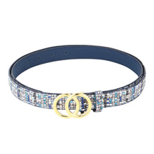 Sandy D Carter Women Blue Synthetic Leather Waist Belt for Jeans & Formal Paint SDC-22-541-PTBL