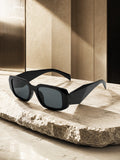 Edge Collection Black Oval One Size Plastic Adults-Unisex UV Sunglasses-ED201BK