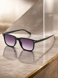 Edge Collection Black Square One Size Plastic Adults-Unisex UV Sunglasses-ED188BK