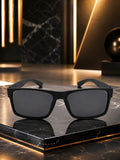 Edge Collection Black Rectangular One Size Plastic Adults-Unisex UV Sunglasses-ED202BK