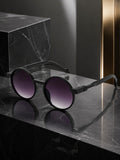 Edge Collection Black Round One Size Plastic Adults-Unisex UV Sunglasses-ED193BK