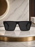 Edge Collection Black Shield One Size Plastic Adults-Unisex UV Sunglasses-ED196BK