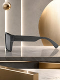 Edge Collection Black Shield One Size Plastic Adults-Unisex UV Sunglasses-ED196BK