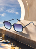Edge Collection Blue Geometric One Size Plastic Adults-Unisex UV Sunglasses-ED180BL