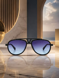Edge Collection Black Aviator One Size Plastic Adults-Unisex UV Sunglasses-ED177BK